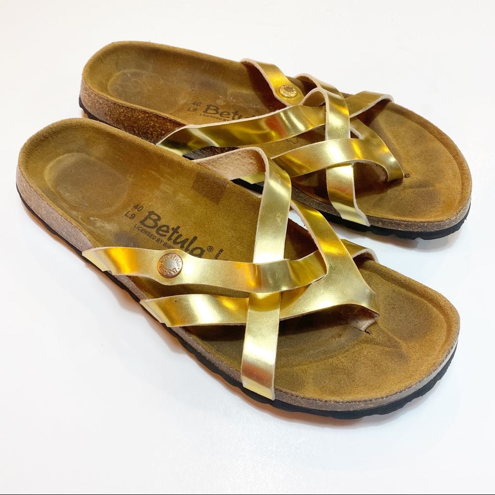 BIRKENSTOCK | Betula Gold Leather Sandals